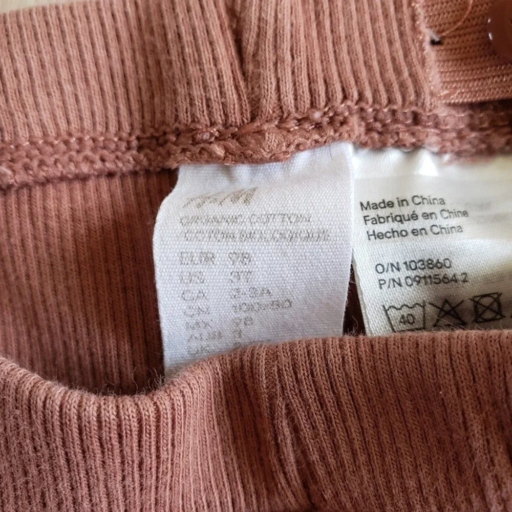 H&M Neutral Lot Girls 2/3T Ribbed Henley Loungewear 3 Matching Shirt Legging Set - Picture 5 of 7